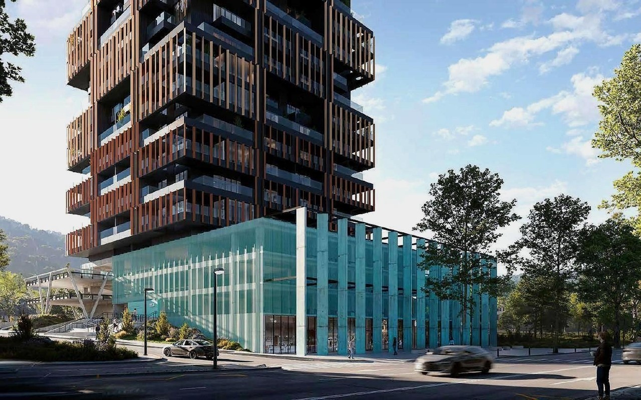 Résidentiel 28 étages près du centre — 281 appartements, façade design fibrociment + aluminium.