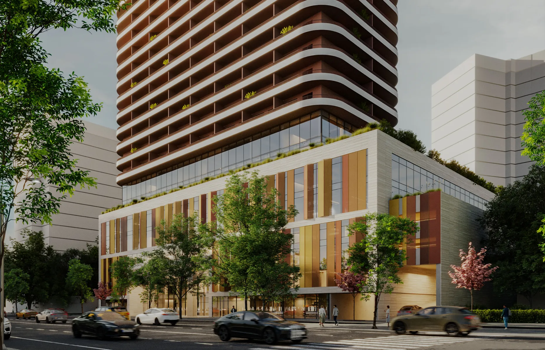 Résidentiel multifonctionnel 30 étages à Didube — 360 appartements, piscine, padel, coworking, terrasse verte.